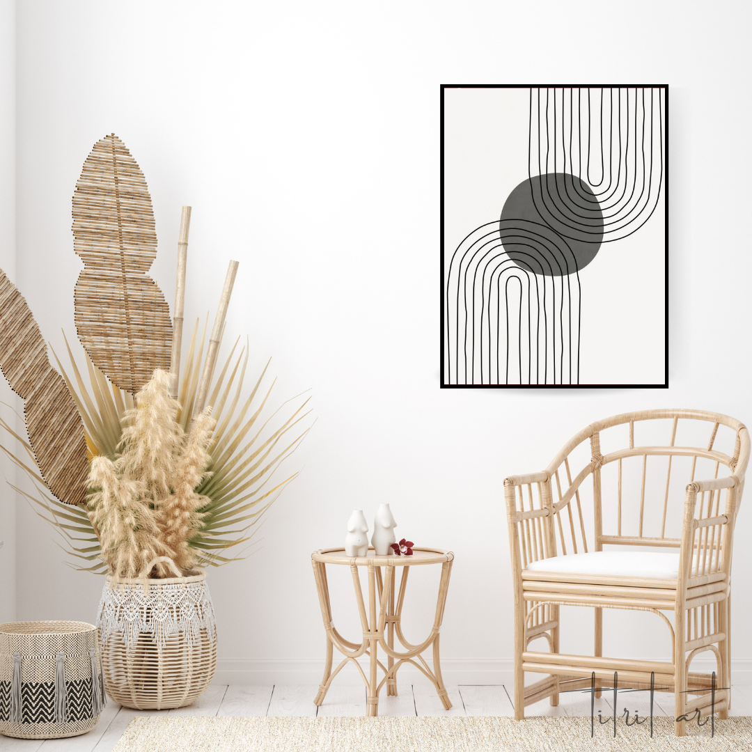 Affiche Murale Minimaliste Abstraite – Design Noir et Blanc