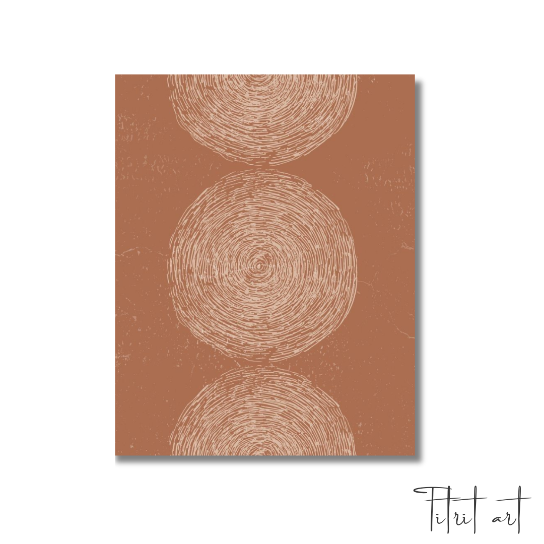 Cercles Texturés – Minimalisme Terre Cuite