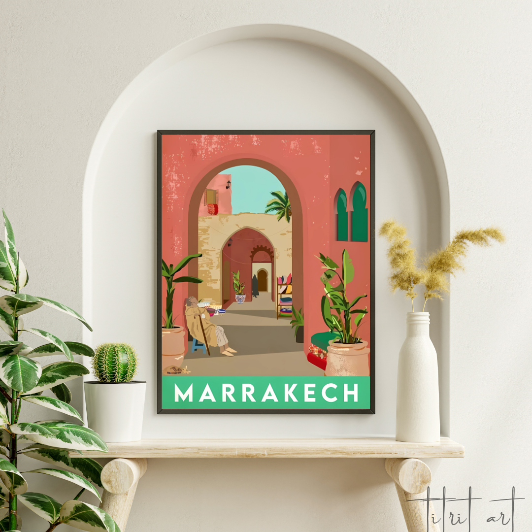 Affiche murale Marrakech – Illustration artistique Titrit Art