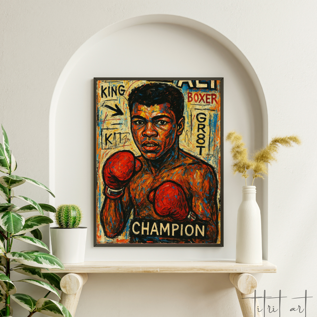Portrait Artistique de Muhammad Ali – Le Roi du Ring