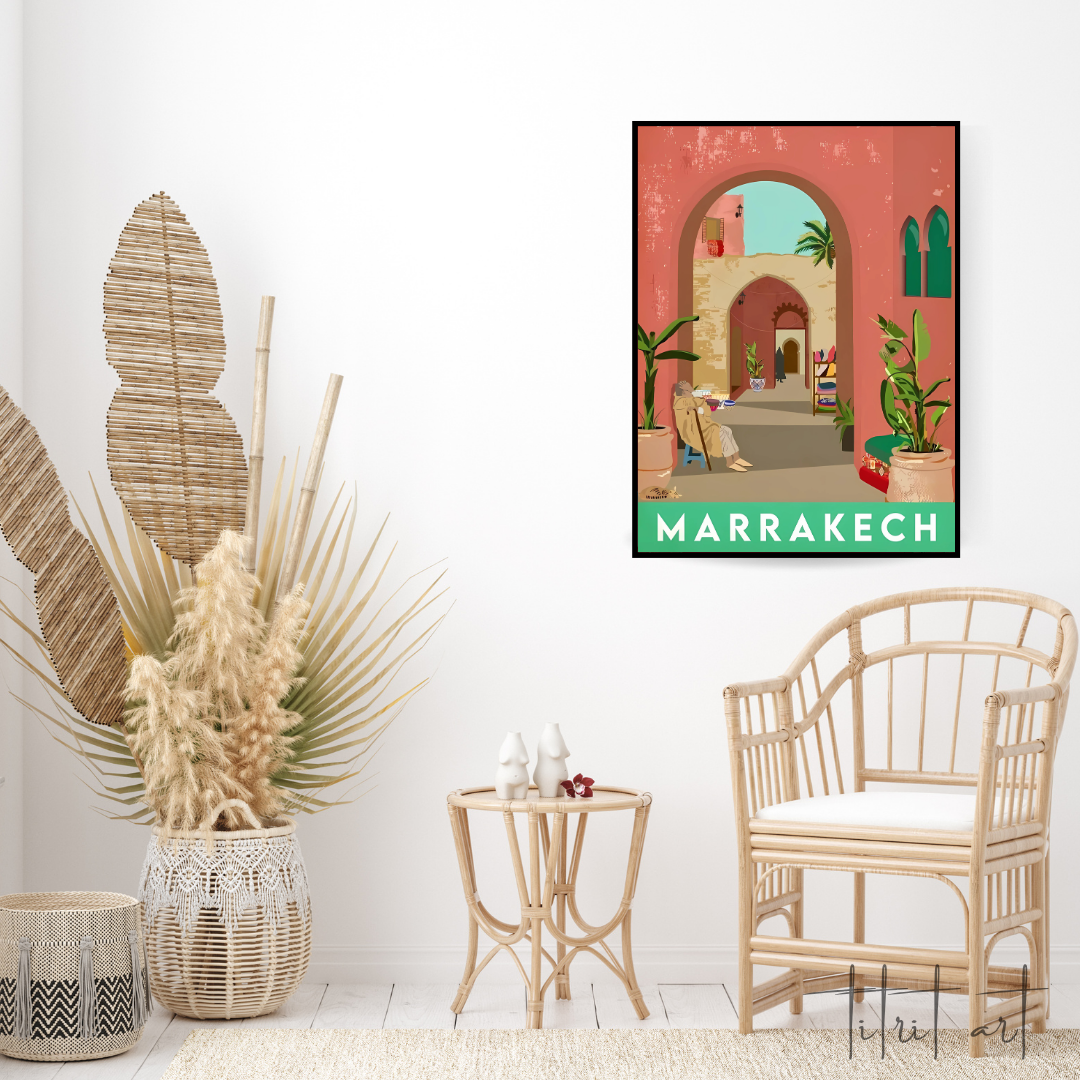 Affiche murale Marrakech – Illustration artistique Titrit Art