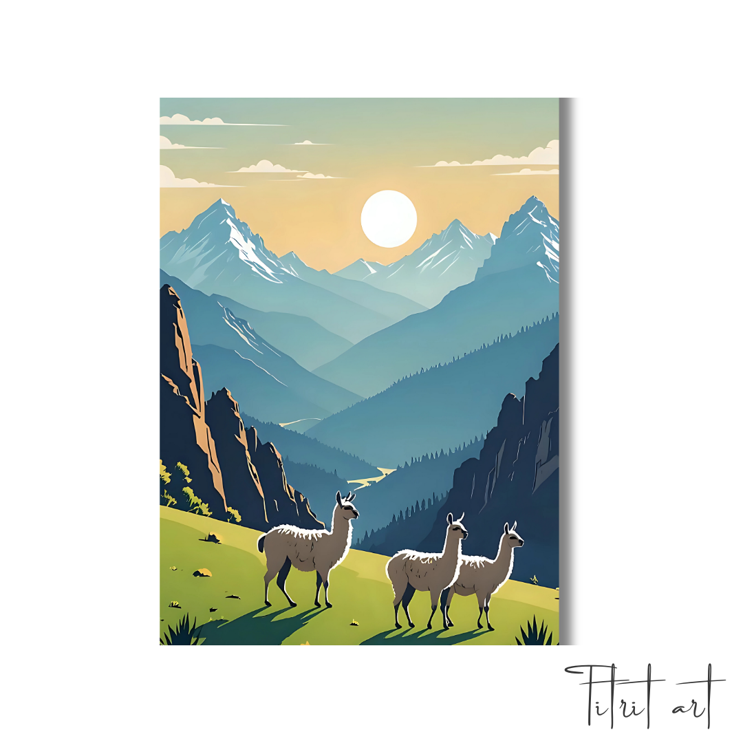 Lamas dans les Montagnes – Sérénité Alpine
