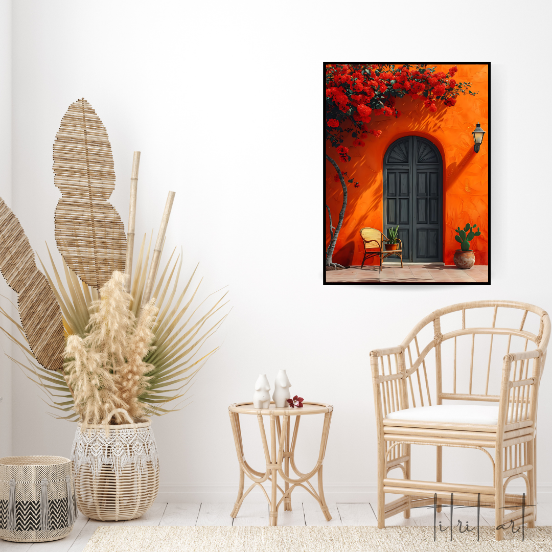 Tableau Façade Méditerranéenne – Orange et Rouge