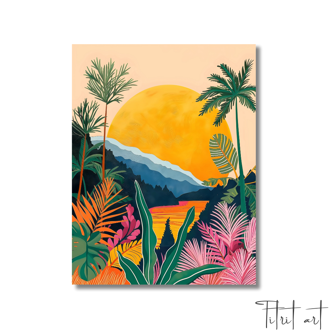 Coucher de Soleil Tropical – Explosion de Couleurs
