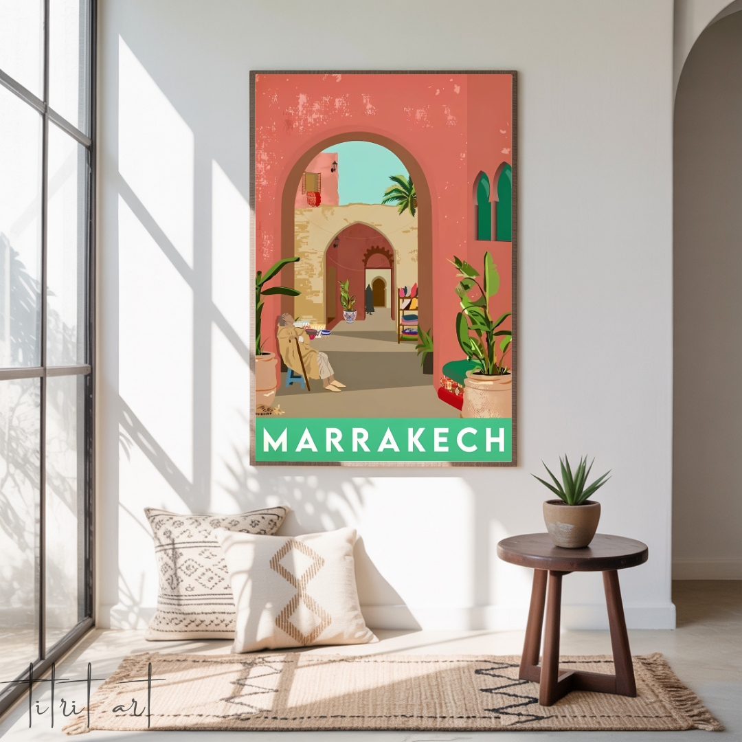 Affiche murale Marrakech – Illustration artistique Titrit Art