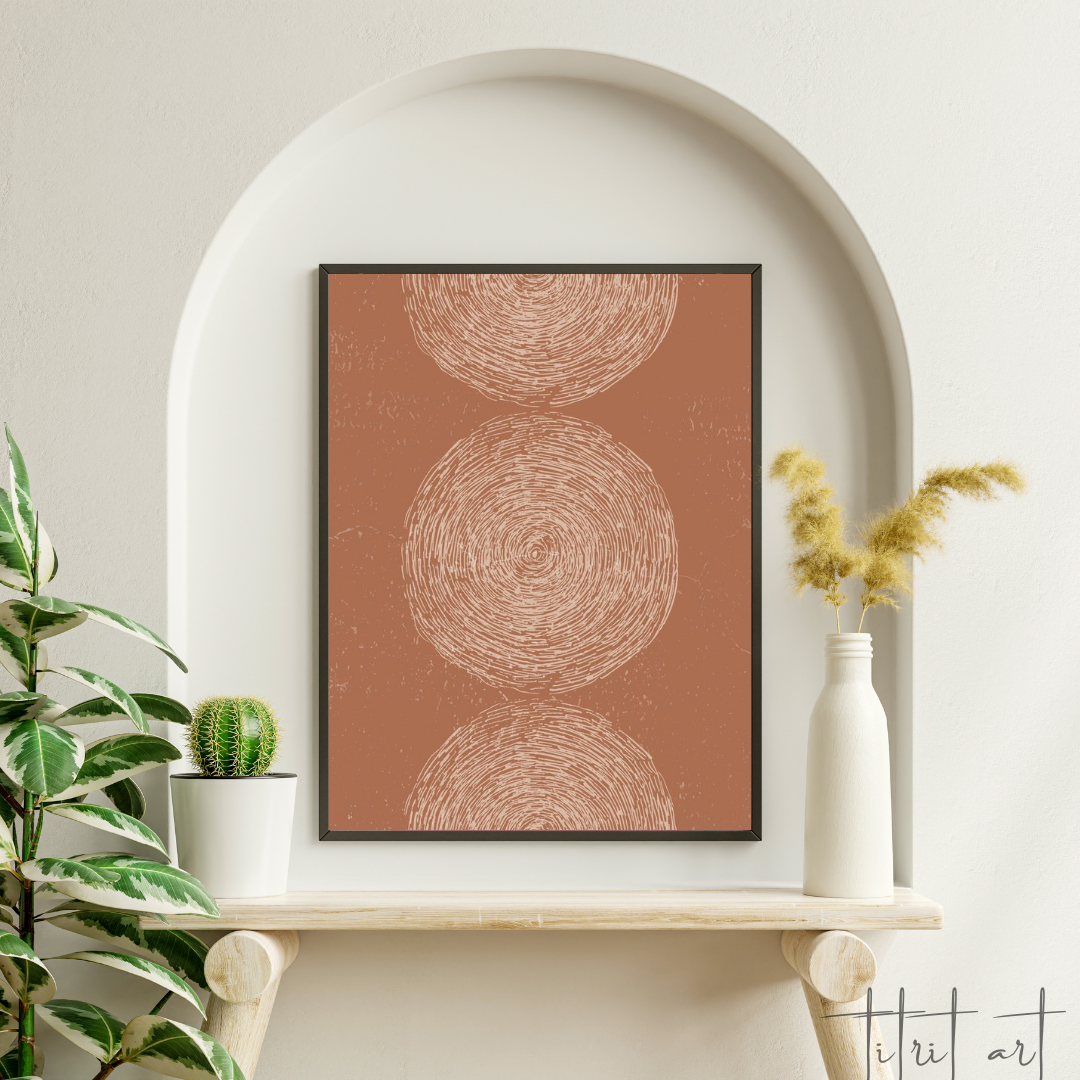 Cercles Texturés – Minimalisme Terre Cuite