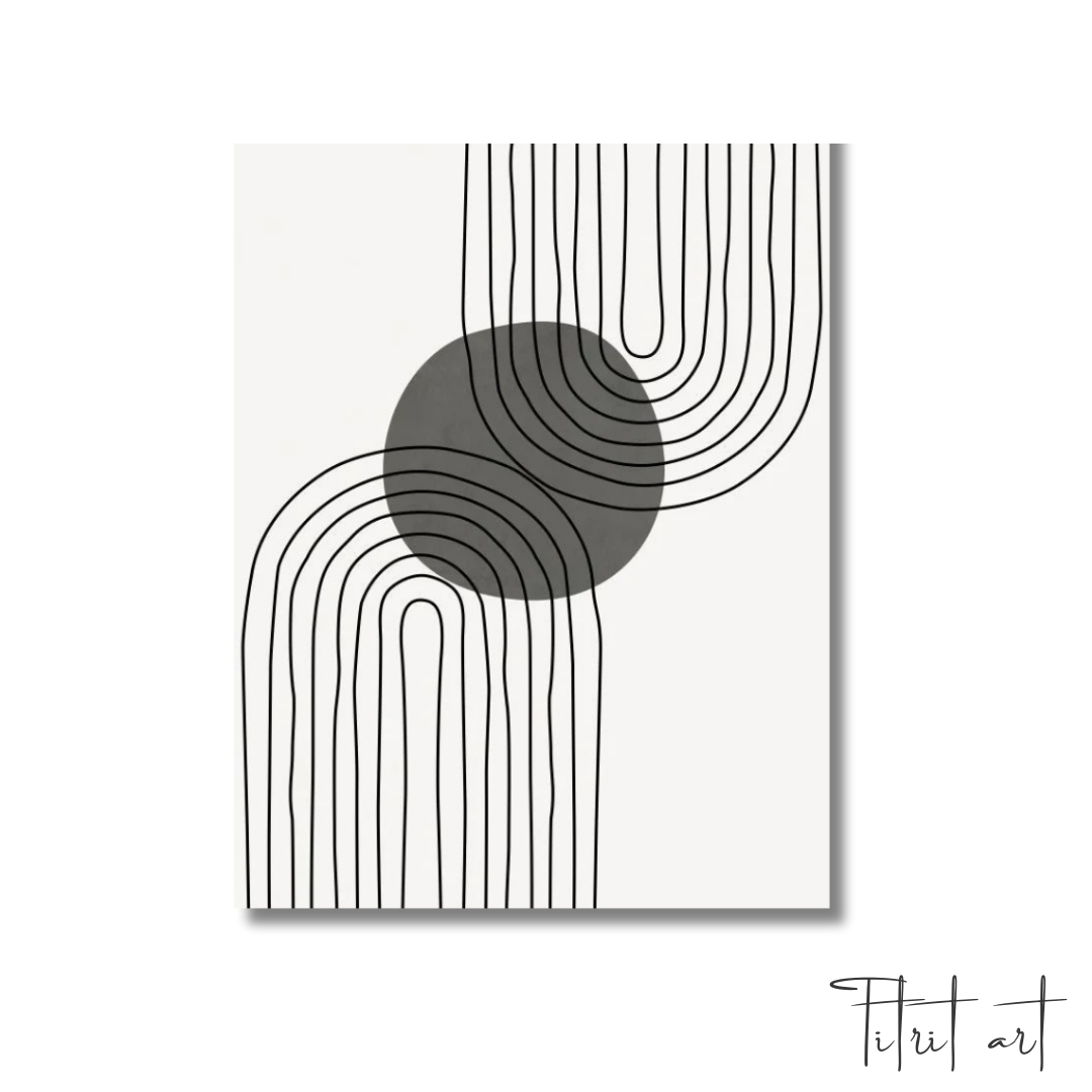 Affiche Murale Minimaliste Abstraite – Design Noir et Blanc