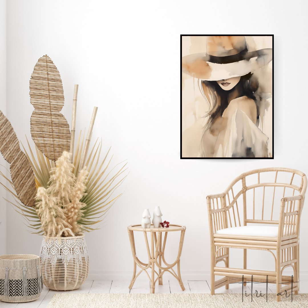 Tableau Femme au Chapeau – Art Moderne Élégant | TitritArt