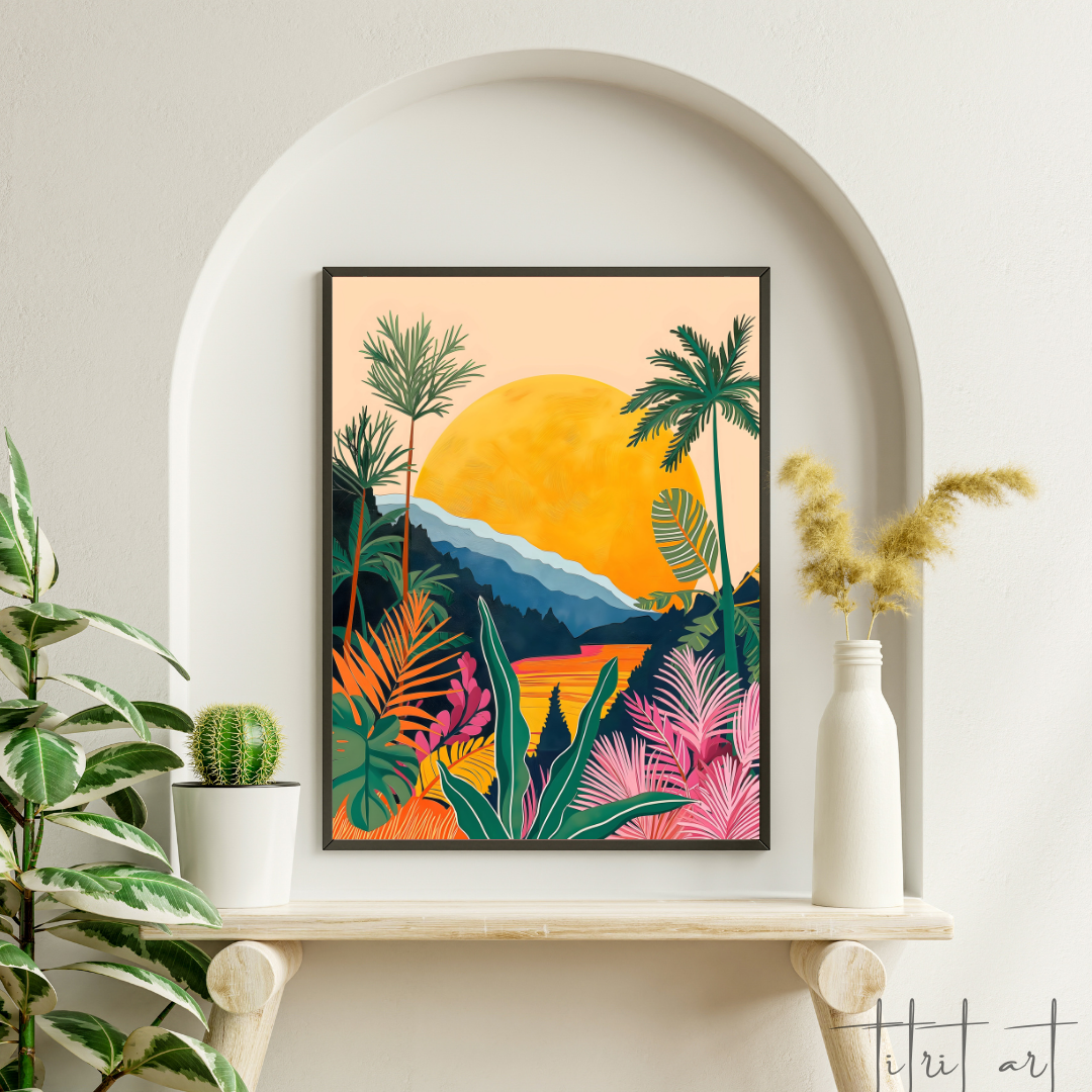 Coucher de Soleil Tropical – Explosion de Couleurs