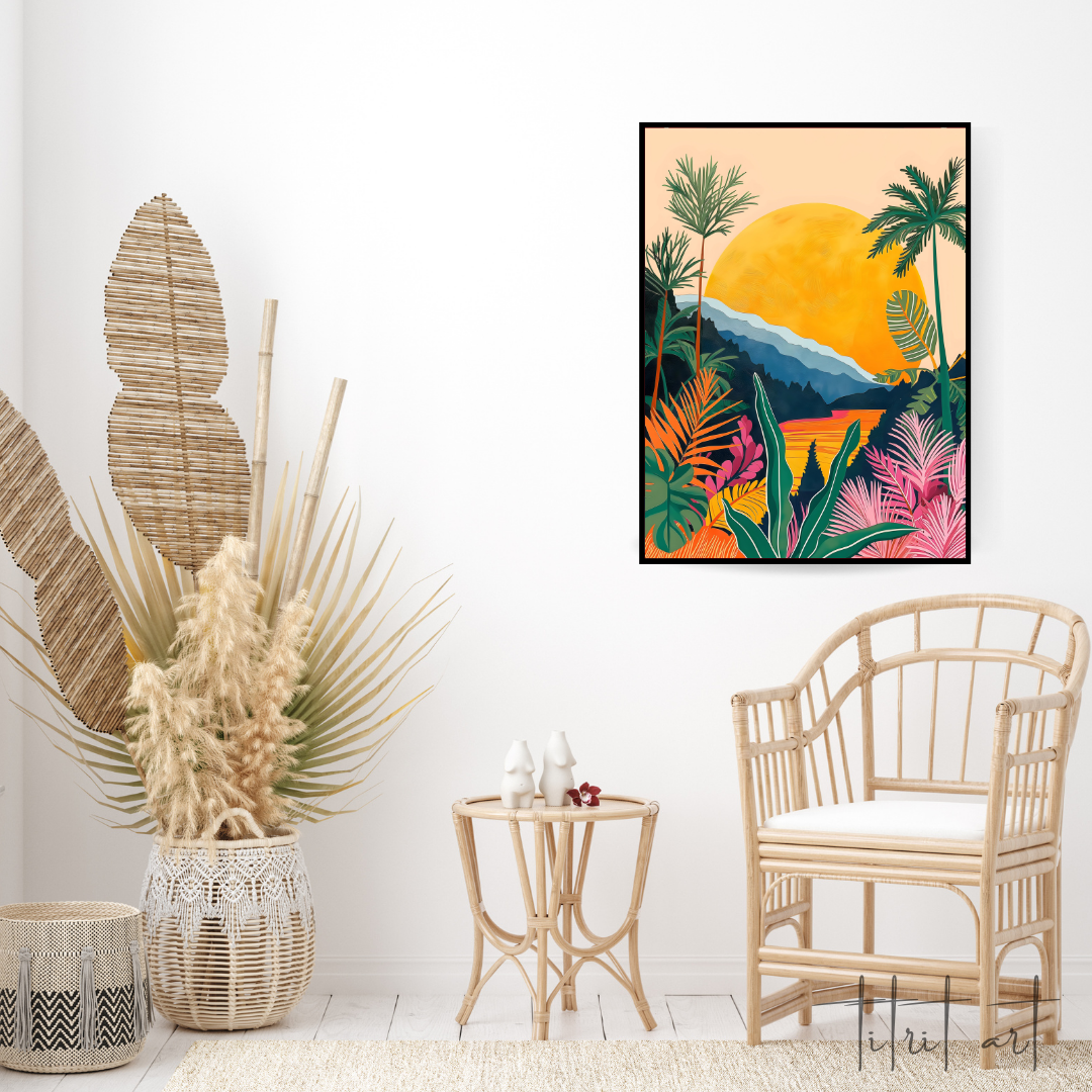 Coucher de Soleil Tropical – Explosion de Couleurs