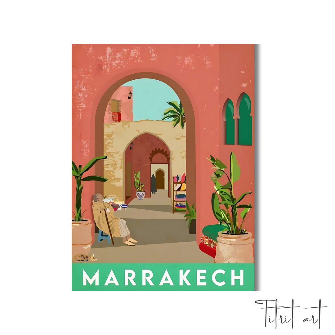 Affiche murale Marrakech – Illustration artistique Titrit Art