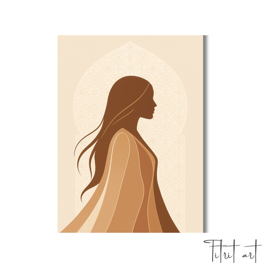 Tableau Moderne Silhouette Femme – Art Marocain Minimaliste | TitritArt