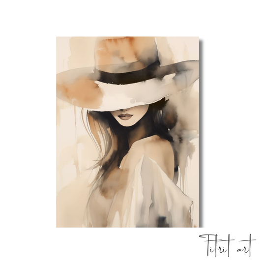 Tableau Femme au Chapeau – Art Moderne Élégant | TitritArt