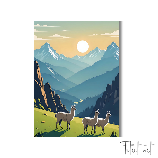 Lamas dans les Montagnes – Sérénité Alpine